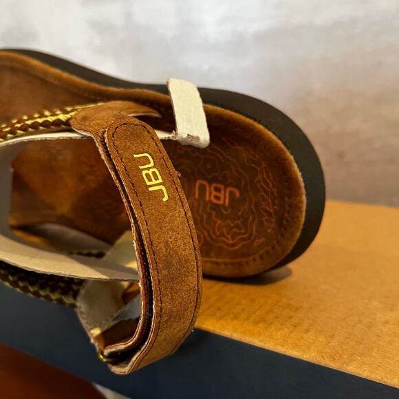 NEW JBU by Jambu Yasmin Velcro Bungee Floral Flats Sandals Saddle Sage Sz 6 - Picture 11 of 15